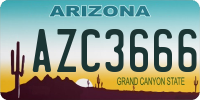 AZ license plate AZC3666