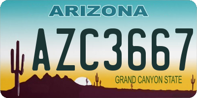 AZ license plate AZC3667