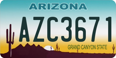 AZ license plate AZC3671