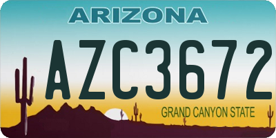 AZ license plate AZC3672