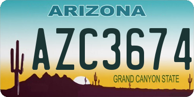 AZ license plate AZC3674