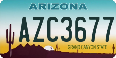 AZ license plate AZC3677