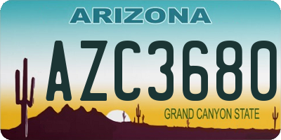 AZ license plate AZC3680
