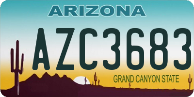 AZ license plate AZC3683