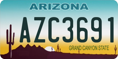 AZ license plate AZC3691