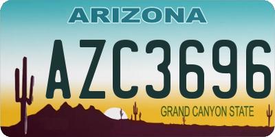 AZ license plate AZC3696