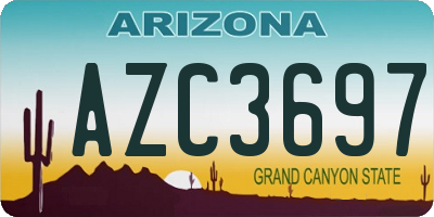 AZ license plate AZC3697