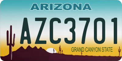 AZ license plate AZC3701