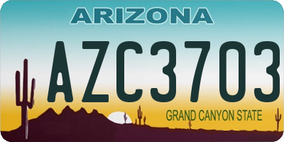 AZ license plate AZC3703