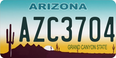 AZ license plate AZC3704
