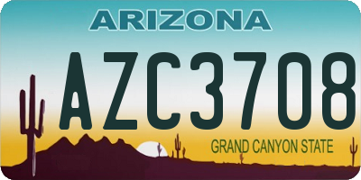 AZ license plate AZC3708