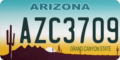AZ license plate AZC3709