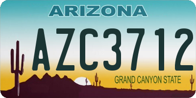 AZ license plate AZC3712