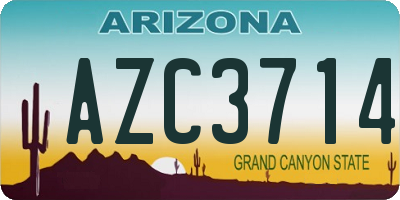 AZ license plate AZC3714