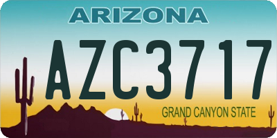 AZ license plate AZC3717