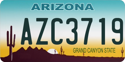 AZ license plate AZC3719