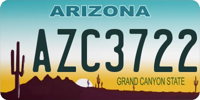 AZ license plate AZC3722
