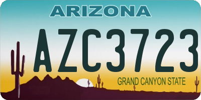 AZ license plate AZC3723
