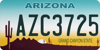 AZ license plate AZC3725