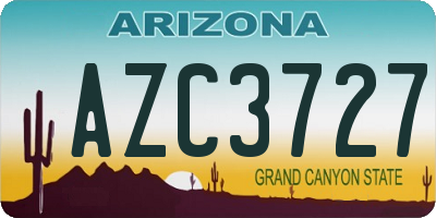 AZ license plate AZC3727