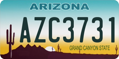 AZ license plate AZC3731