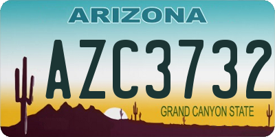 AZ license plate AZC3732