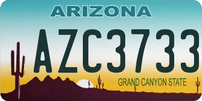 AZ license plate AZC3733