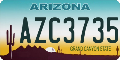 AZ license plate AZC3735