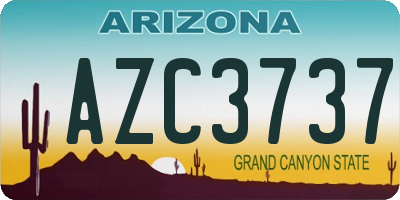 AZ license plate AZC3737