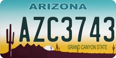 AZ license plate AZC3743