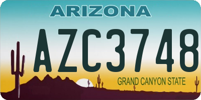 AZ license plate AZC3748