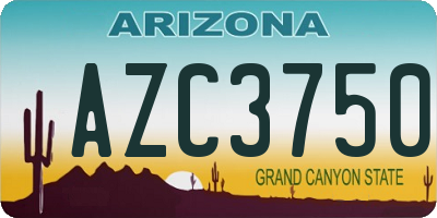 AZ license plate AZC3750