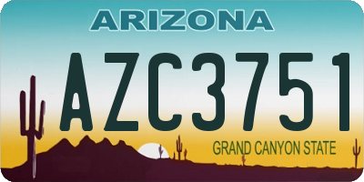 AZ license plate AZC3751