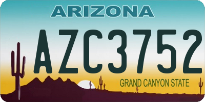 AZ license plate AZC3752