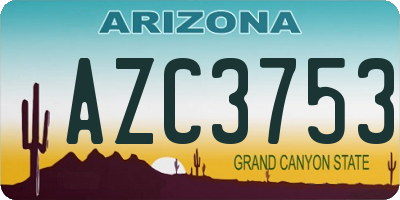 AZ license plate AZC3753