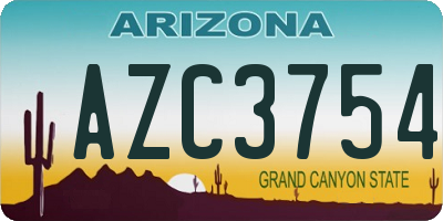 AZ license plate AZC3754