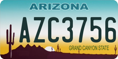 AZ license plate AZC3756