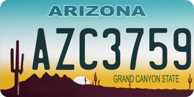 AZ license plate AZC3759