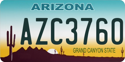 AZ license plate AZC3760