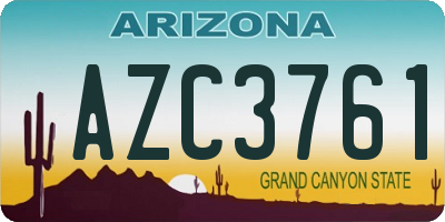 AZ license plate AZC3761