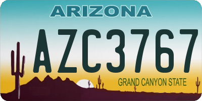 AZ license plate AZC3767