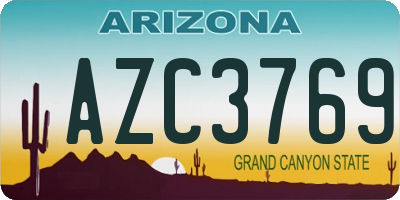 AZ license plate AZC3769