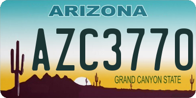 AZ license plate AZC3770