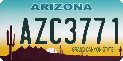 AZ license plate AZC3771