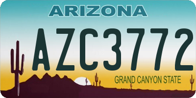 AZ license plate AZC3772
