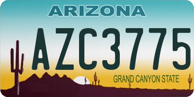 AZ license plate AZC3775