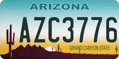 AZ license plate AZC3776