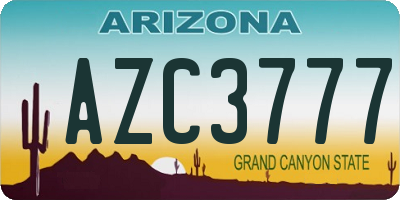 AZ license plate AZC3777