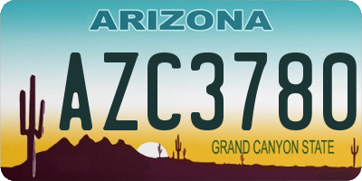 AZ license plate AZC3780