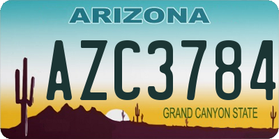 AZ license plate AZC3784